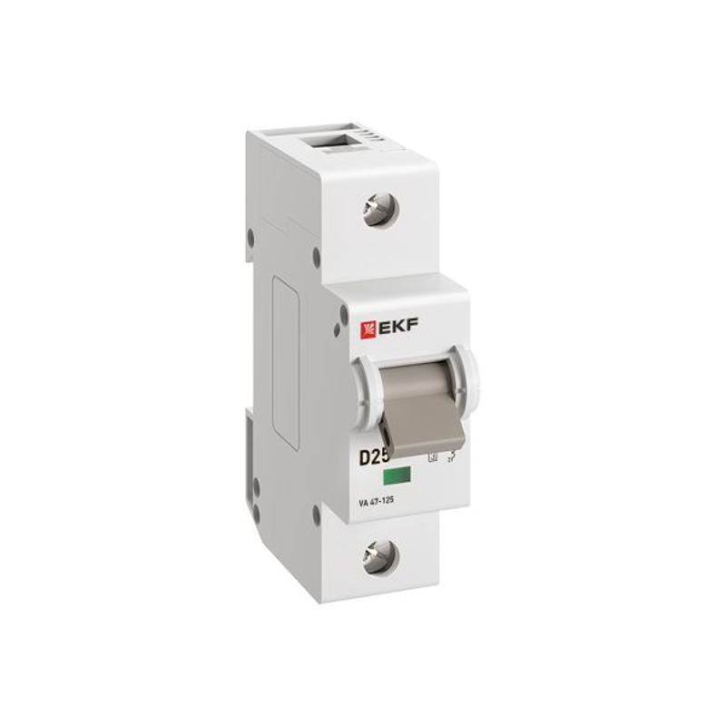 Выключатель автоматический ВА 47-125 1P 25А (D) 15кА PROXIMA  | mcb47125-1-25D | EKF — миниатюра 1