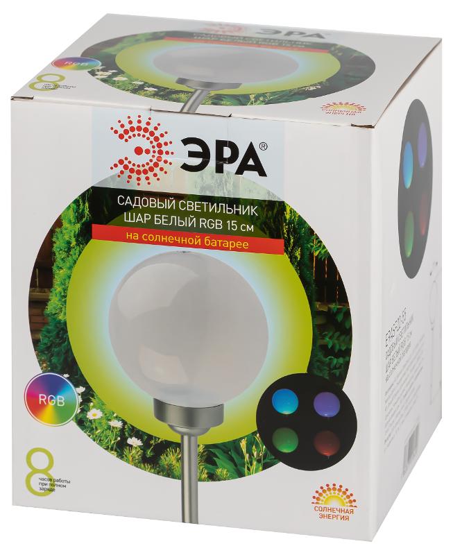 Садовый светильник Шар ERASF22-55 на солнечной батарее, RGB, 2LED, 20*20*62 см | Б0057656 | ЭРА — миниатюра 2