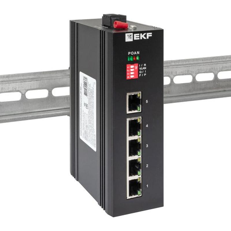 Промышленный неуправляемый коммутатор U-5GT, 5 портов 10/100/1000Base-T(X) RJ45, монтаж на динрейку TSX |TSX-U-5GT|EKF — миниатюра 14