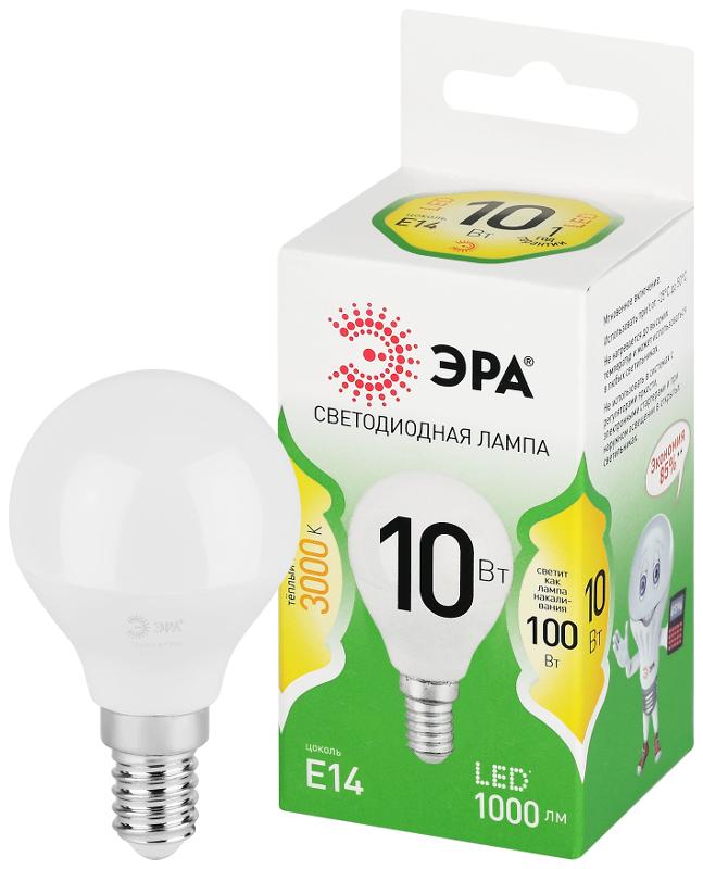 Лампа светодиодная  GREEN LINE LED P45-10W-830-E14 GL E14 10 Вт шар теплый свет | Б0067065 | ЭРА — ЭРА (Энергия света)