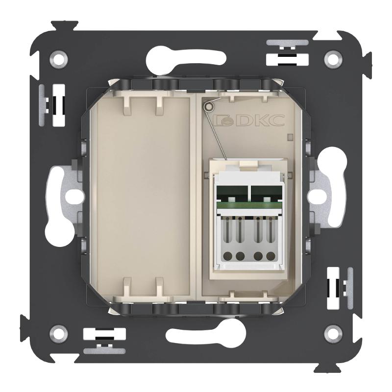 Компьютерная розетка RJ-45 в стену, кат.5e одинарная, "Avanti","Ванильная дымка" | 4405463 | DKC — миниатюра 3