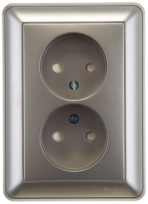 W59 Шампань Розетка 2-ая без заземления (в сборе) | RS16-254-48 | SE — Systeme Electric