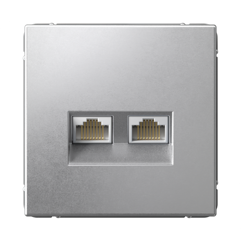 ArtGallery Алюминий Розетка двойная компьютерная RJ45+RJ45, кат. 5е, механизм | GAL000385 | SE — Systeme Electric