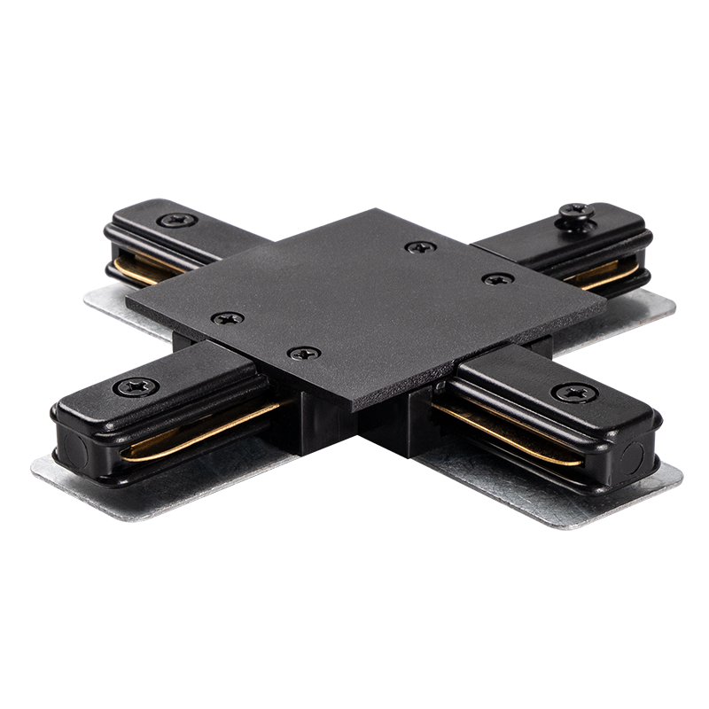 Коннектор для встраиваемого шинопровода чёрный X -образный PTR/R CX-BL | .5031937 | Jazzway — миниатюра 1