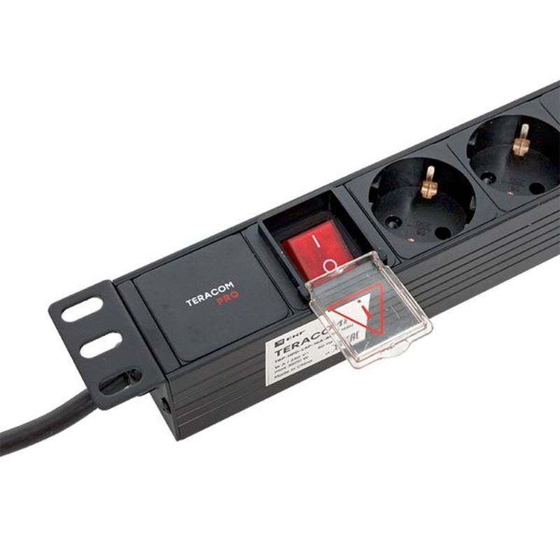 Блок розеток PDU TERACOM PRO 19" 1U 16А/250В 8 розеток Schuko 2 метра сечение 3x1,5 мм2 | TRP-HPD-LSP-16A-8SH-2MSH | EKF — миниатюра 18