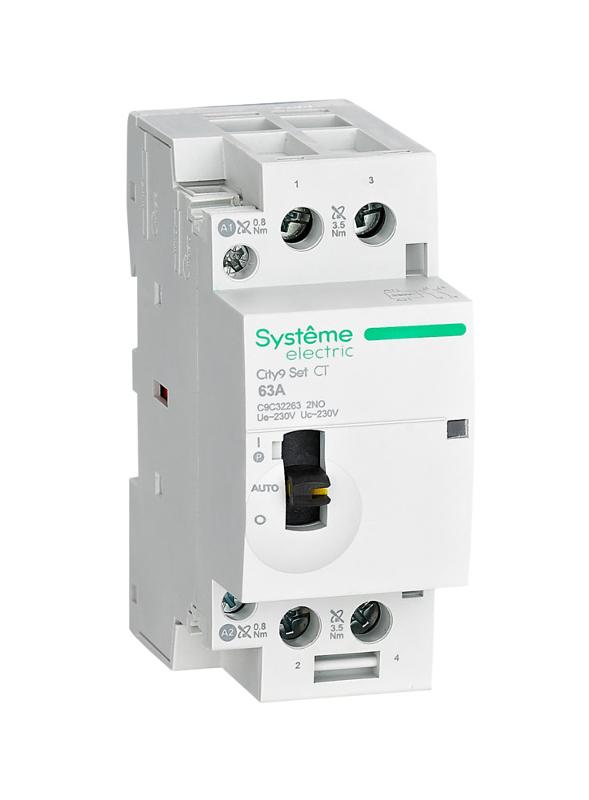 Контактор модульный 2P 2НО 63A AC 230В-230В City9 | C9C32263 |Systeme Electric — Systeme Electric