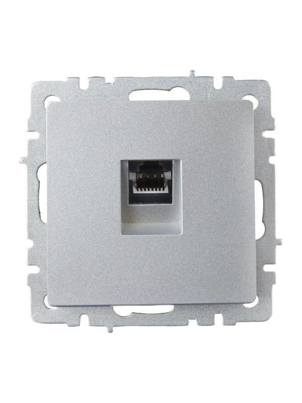 BRITE Розетка компьютерная RJ45 кат.6 РК11-БрА алюминий | BR-K10-2-K47 | IEK — миниатюра 2
