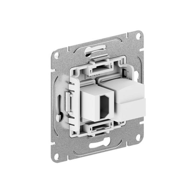 Механизм розетки HDMI+RJ45 (cat5), мокко Эпика  |UP1-SOM-HDMI-RJ45| EKF — миниатюра 2