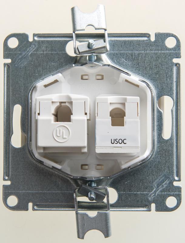Glossa Перламутр Розетка 2-ая RJ11+RJ45, кат.5E | GSL000685 | SE — миниатюра 2