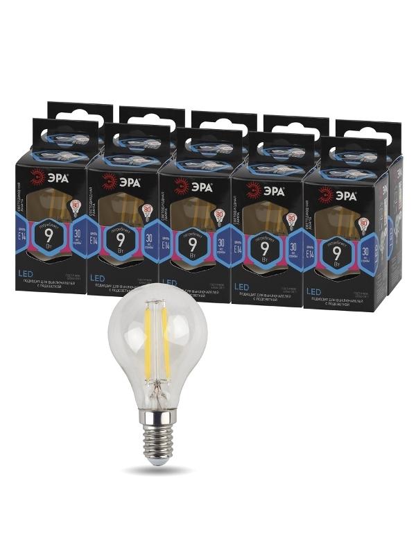 Лампа светодиодная F-LED P45-9w-840-E14 (филамент, шар, 9Вт, нейтр, E14) | Б0047026 | ЭРА — миниатюра 4