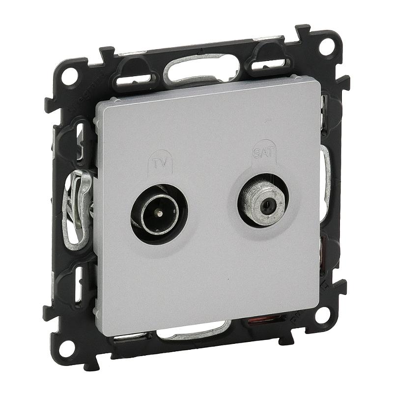 Valena LIFE DIY Алюминий Розетка TV-SAT проходная 1,5дБ/14дБ, диап. 5-862МГц/950-2400 МГц. | 753663 | Legrand — Legrand