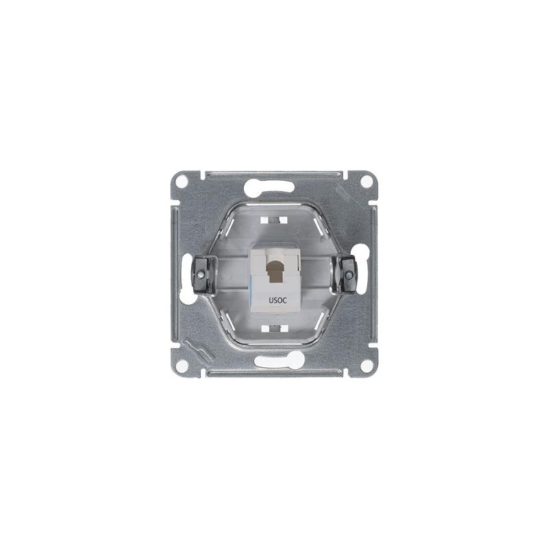 Glossa Антрацит Розетка телефонная RJ11 | GSL000781T | SE — миниатюра 4