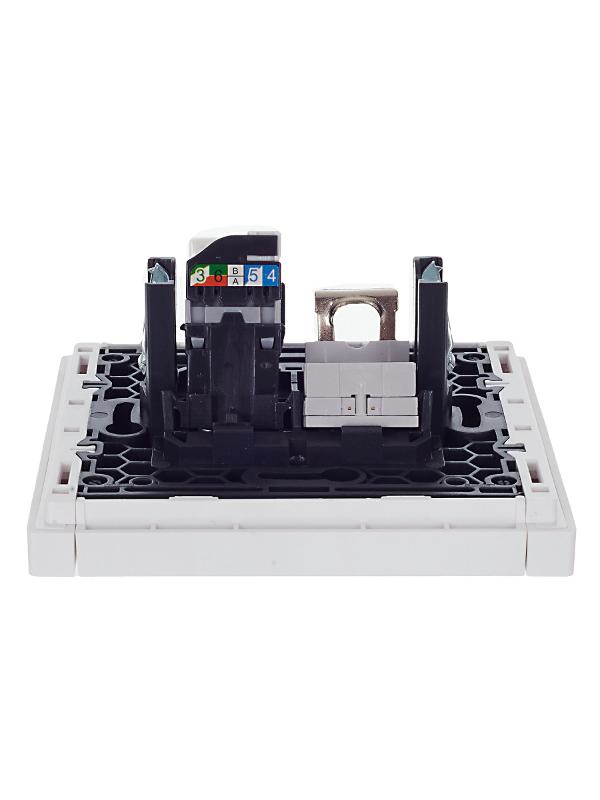 FORTE&PIANO Розетка двойная RJ11+RJ45 кат.5E FP235 белый | FP-KT20-O-1-K01 | IEK — миниатюра 2