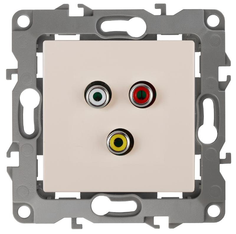 Розетка RCA 12-3113-02  ,  слоновая кость  |Б0027472 | ЭРА — миниатюра 1