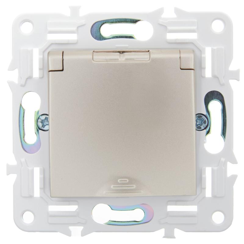 SKANDY Розетка з/к/ш кр. 16А IP44 SK-R11Sh шампань | SK-R16-16-44-K37 | IEK — миниатюра 2