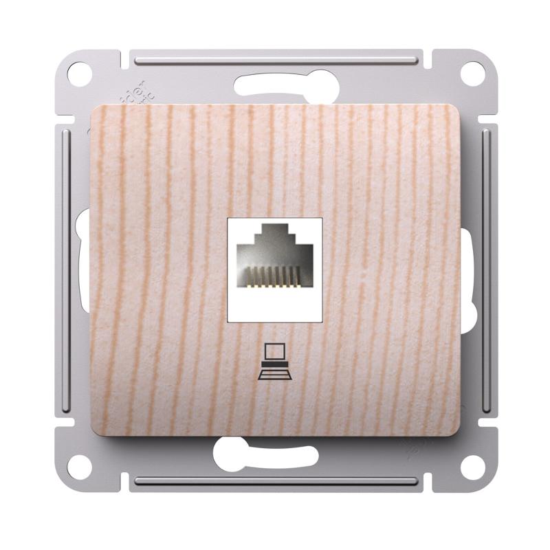 GLOSSA Сосна Розетка компьютерная RJ45 кат.5Е, механизм | GSL001581K | SE — Systeme Electric
