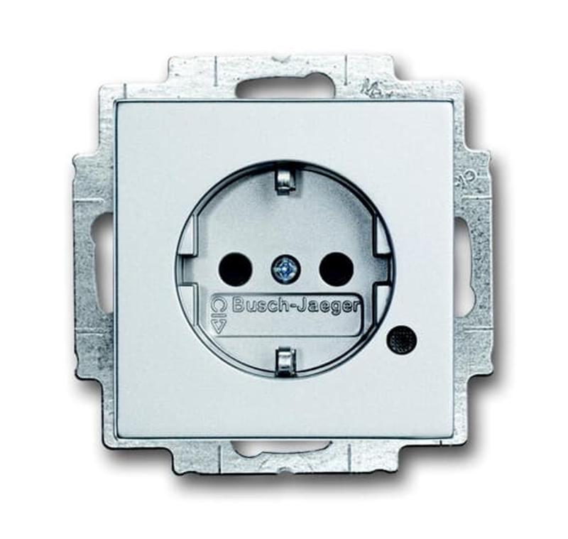 Розетка SCHUKO 16А 250В c шторками, c индикацией LED, Future/Axcent/Carat/Династия, серебр. алюм. | 2CKA002013A5285 | ABB — ABB