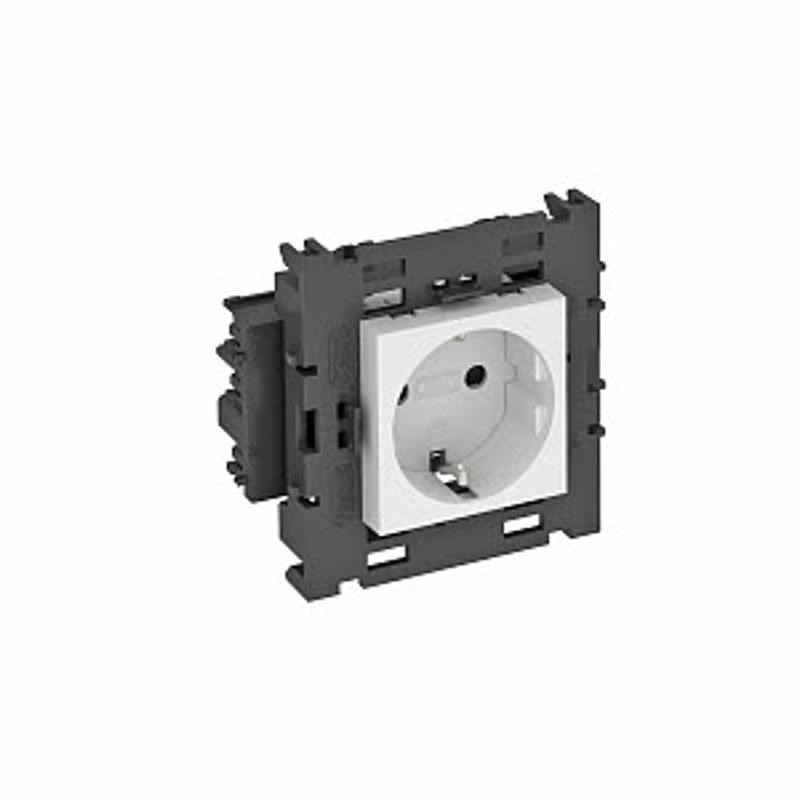 Розетка одинарная 0° Modul45connect с з/к, 250 В, 16A (белый) (STD-D0C8 RW1) | 6120412 | OBO Bettermann — миниатюра 2