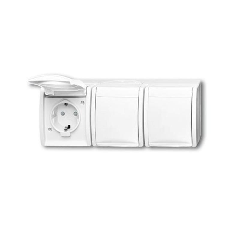Розетка Schuko 16А, 250В, защитные шторки, безвинтовые клеммы, крышка, IP44, Ocean, белый | 2084-0-0724  | 2CKA002084A0724 | ABB — ABB
