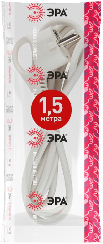 U-3x1-1,5m-W Шнур питания с вилкой с/з ПВС 3x1 1,5м белый | Б0048696 | ЭРА — миниатюра 2