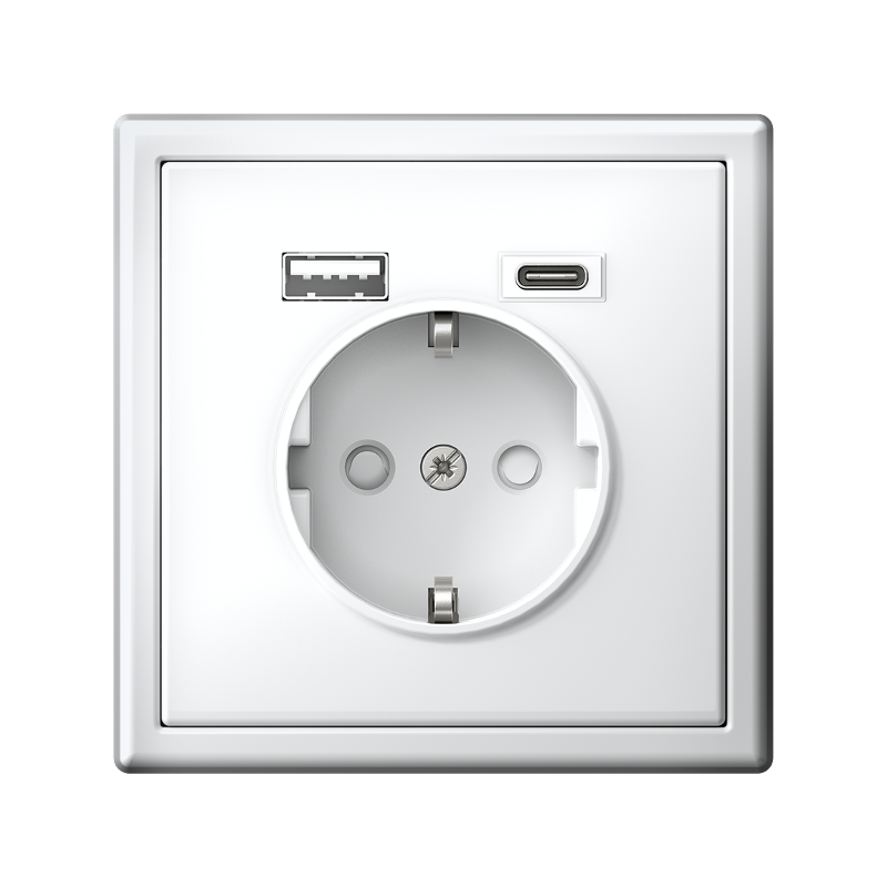 ArtGallery Белый Розетка 16А с 2 USB A+C, 5В/2,4А/3,0А, 2х5В/1,5А, механизм | GAL000132 | SE — миниатюра 3