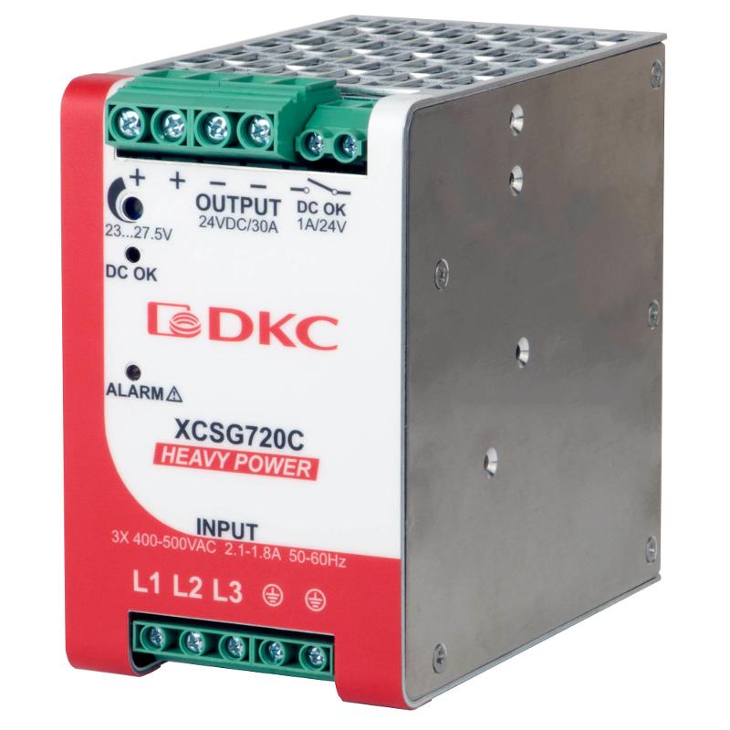 Источник питания "HEAVY POWER", трехфазный, 720Вт, 30А, 24В | XCSG720C | DKC — DKC (ДКС)