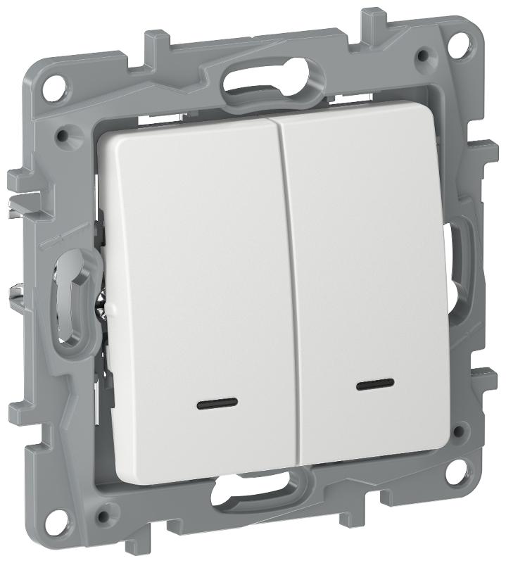IEKETIKA Выкл. 2-кл. подсв сх5L 10АХ б/к 6710041 молочн. | 6710041 | IEK — IEK (ИЭК)