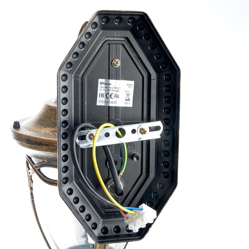 Светильник садово-парковый, 60W 230V IP44 черное золото, PL681 (на стену вниз) | 11692 | FERON — миниатюра 6