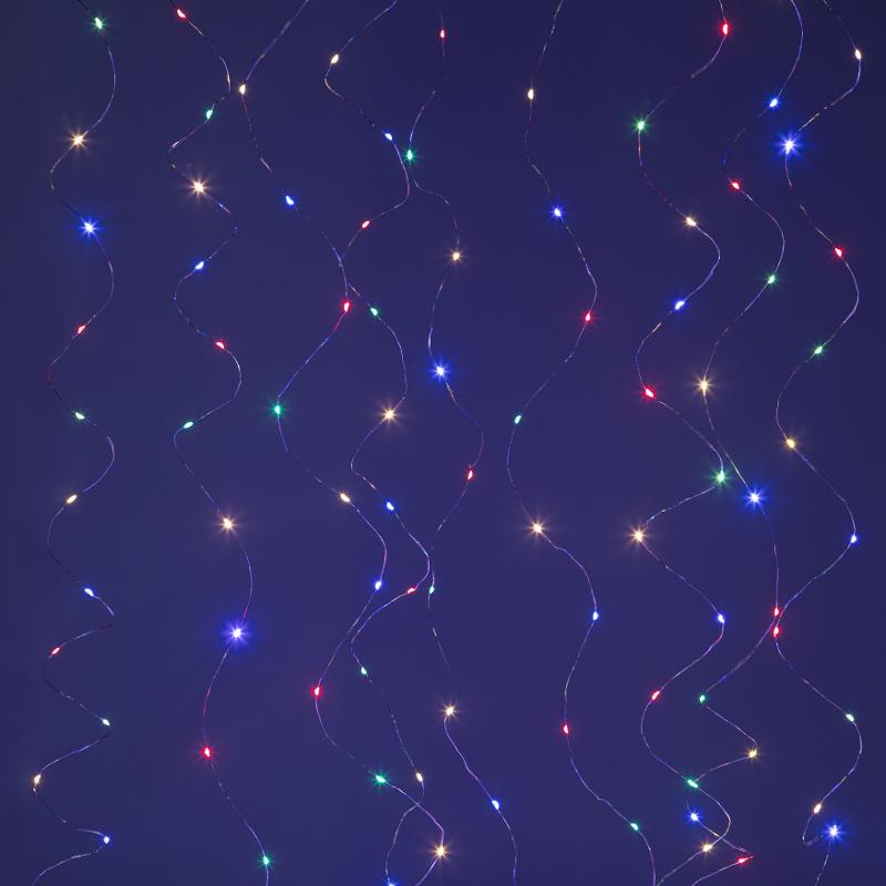 Гирлянда Занавес ЕGNIG - ZM с пультом, мультиколор, 300 LED, 3*3 м, с пультом, USB, 220 V, IP20 | Б0056000 | ЭРА — миниатюра 1