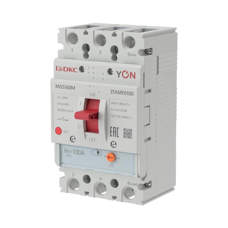 Авт. выкл. YON MGS160 3P 80-100A 25kA | MGS160M-3TAMF0100 | DKC — миниатюра 1