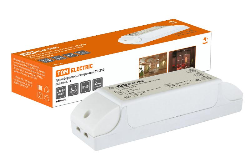 Трансформатор электронный ТЭ-250 220В/12В 80-250Вт  | SQ0360-0014 | TDM — TDM ELECTRIC