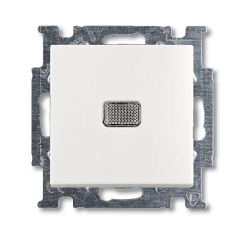 ABB Basic 55 Альп. белый Выключатель кнопочный 1-клавишный, с линзой, без лампы, НО контакт | 1413-0-1081  | 2CKA001413A1081 | ABB — ABB