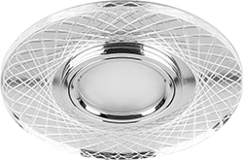 Светильник точечный встраиваемый под лампу, с LED подсветкой CD970 15LED*2835 SMD 4000K, MR16 50W G5.3, прозрачный, хром | 29666 | FERON — Feron