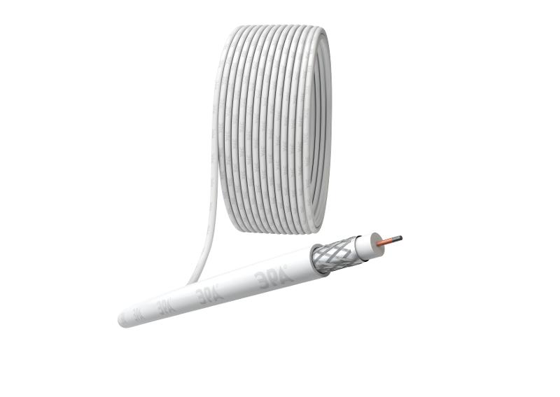 ЭРА Кабель коаксиальный RG-6U, 75 Ом, CCS/(оплётка Al 32%), PVC, цвет белый, бухта 100 м, SIMPLE | Б0044595 | ЭРА — ЭРА (Энергия света)