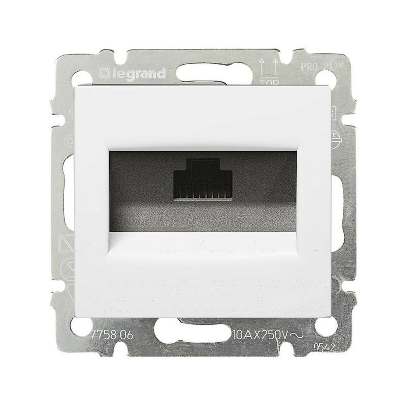 Valena DIY Розетка компьютерная RJ45х1 в рамку UTP белая | 694286 | Legrand; замена на арт. ИЭК 6942861 — Legrand