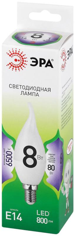Лампа светодиодная  GREEN LINE LED BXS-8W-865-E14 GL E14 8 Вт свеча на ветру холодный свет | Б0067138 | ЭРА — миниатюра 5