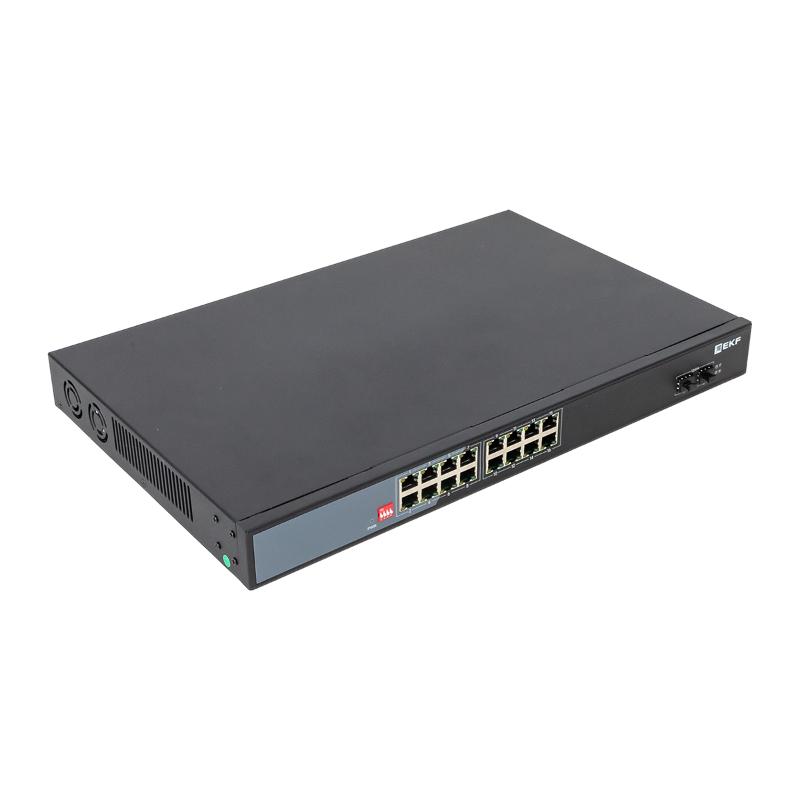 Промышленный неуправляемый коммутатор U-2GX/SFP-16GTP-R, 2 порта 1000Base-X SFP, 16 портов 10/100/1000Base-T(X) RJ45 c PoE, монтаж в 19" стойку TSX |T — миниатюра 10