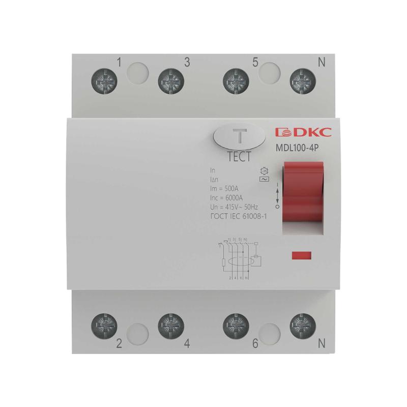 Выключатель дифференциального тока YON max MDL100 3п+N 30mA 40A типАС | MDL100-4P2-40-AC | DKC — миниатюра 2