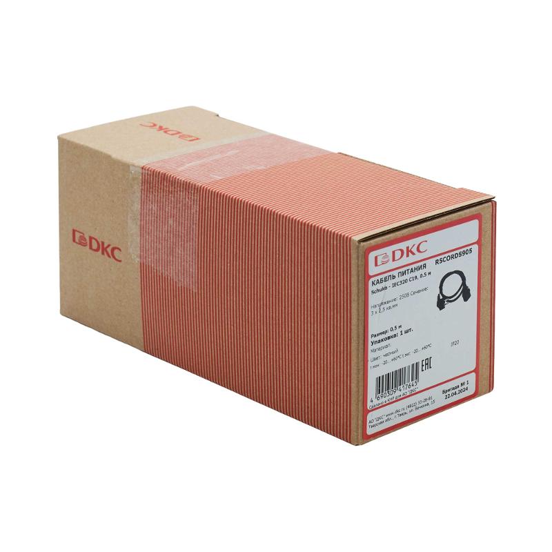 Кабель питания Sсhuko - IEC320 C19, 0.5 м, сечение 3 х 2,5 мм² | R5CORDS905 | DKC — миниатюра 2