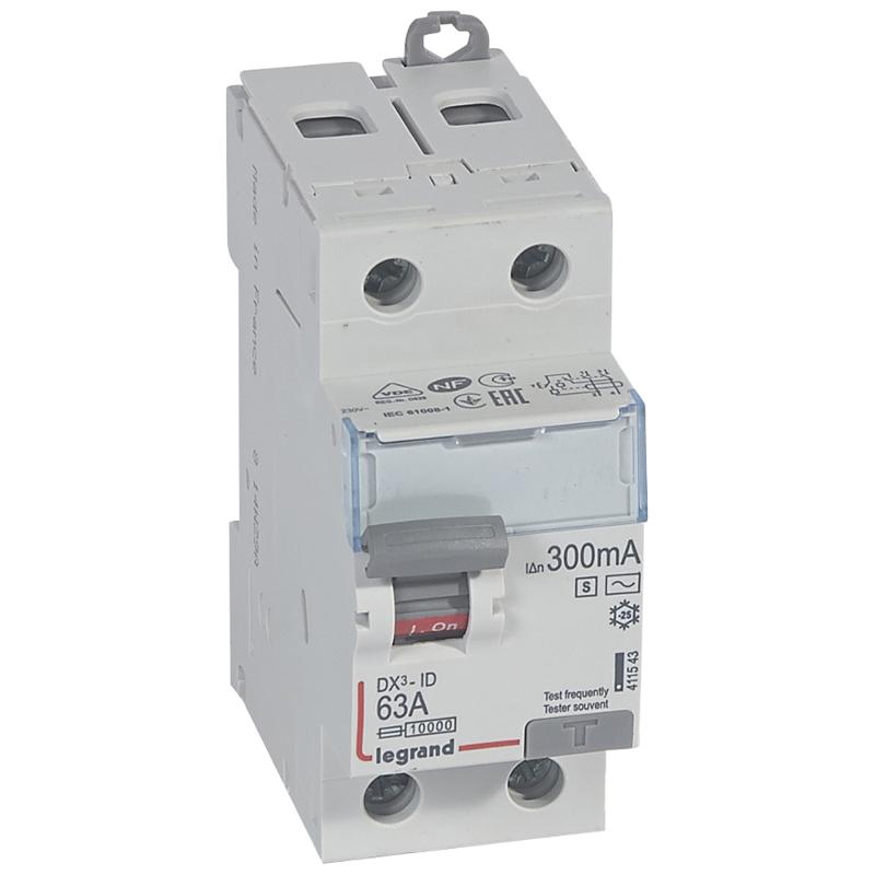 Выключатель дифференциальный (УЗО) DX3-ID 2п 63А 300мА тип AC-S | 411543 | Legrand — Legrand