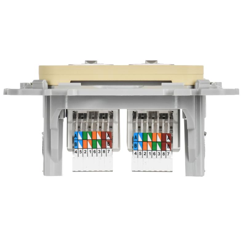 FLITE Розетка 2-ая компьютерная RJ45 кат.5Е UTP РК5е-2-0-ФлН навахо | FI-K22-1-K87 | IEK — миниатюра 4