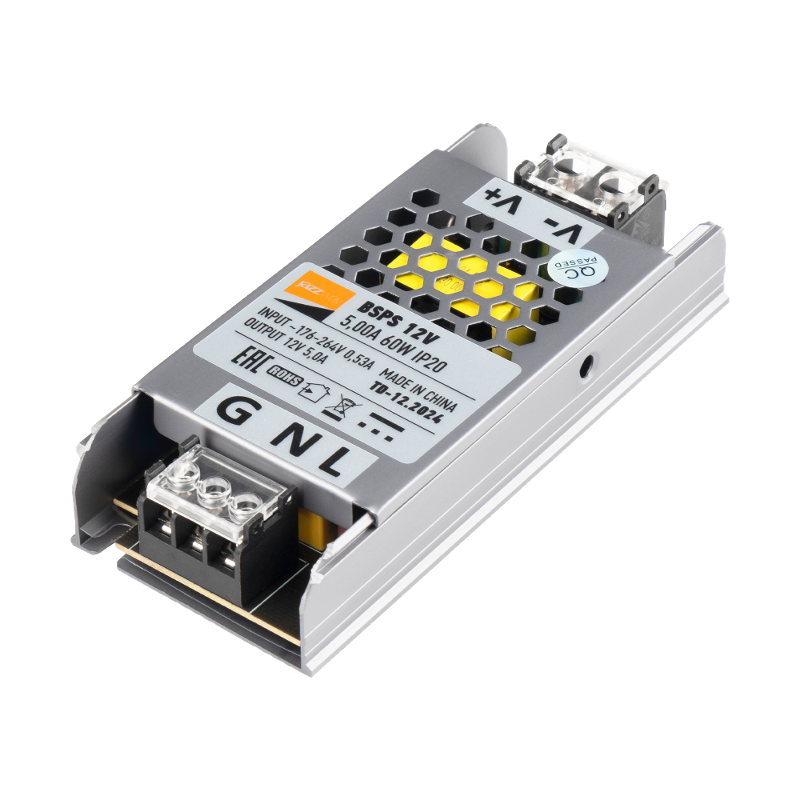 Драйвер для светодиодной ленты LED BSPS 12V5,00A= 60W IP20 1г.гар. | .5024328 | Jazzway — Jazzway