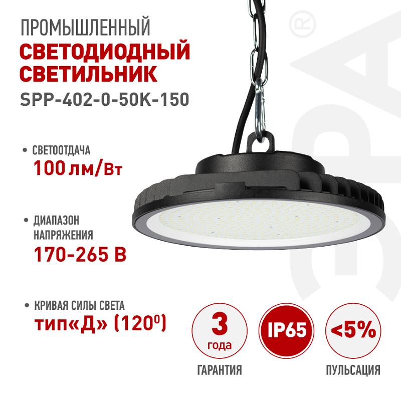 Светильник светодиодный промышленный подвесной IP65 150Вт 15000Лм 5000К Кп<2% SPP-402-0-50K-150 КСС Д DOB | Б0046669 | ЭРА — миниатюра 8