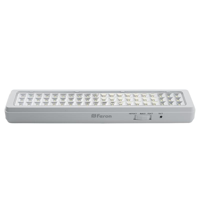 Светильник аварийный, 60 LED AC/DC, белый, EM112 с наклейкой ВЫХОД IP20 3 часа | 41534 | FERON — Feron
