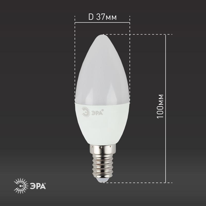 Лампа светодиодная LED 9Вт Е14 4000К СТАНДАРТ smd B35-9w-840-E14 свеча | Б0027970 | ЭРА — миниатюра 3