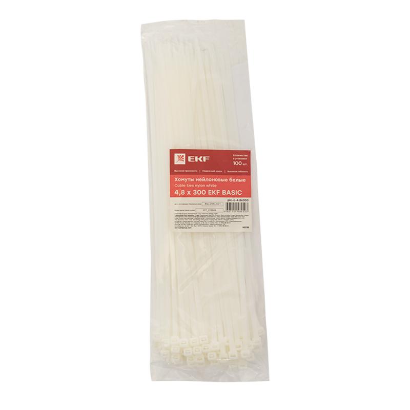 Хомут нейлоновый 4,8х300 (уп./100шт) EKF Simple | plc-c-4.8x300 | EKF — миниатюра 4