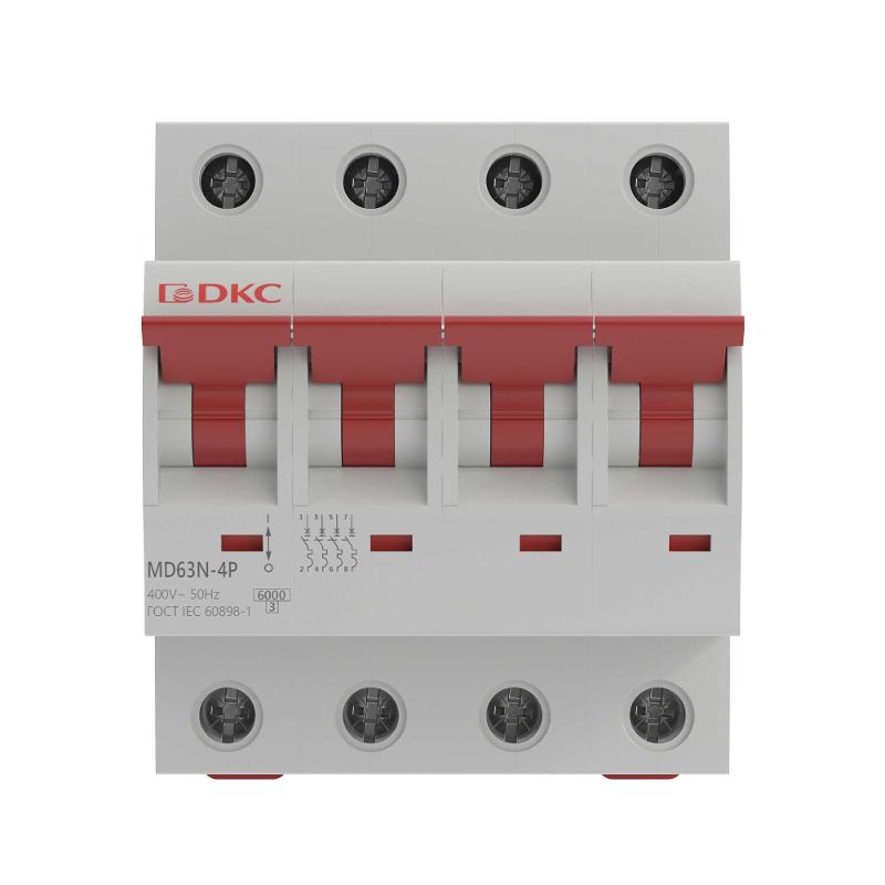 Выключатель автоматический четырёхполюсный YON max MD63N 4п 6A C 6kA | MD63N-4PC6 | DKC — миниатюра 2