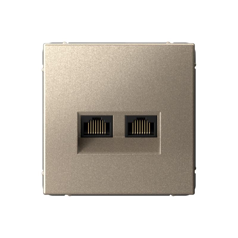 ArtGallery Шампань Розетка двойная компьютерная RJ45+RJ45, кат.6А, механизм | GAL000588 | SE — Systeme Electric