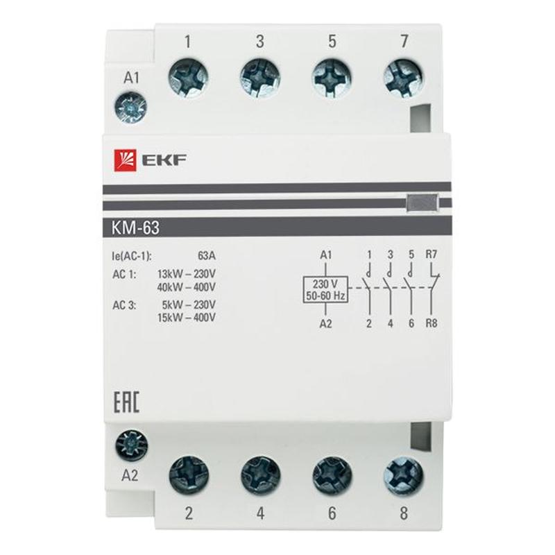 Контактор модульный КМ 63А 3NО+NC (3 мод.) EKF PROxima | km-3-63-31 | EKF — миниатюра 5