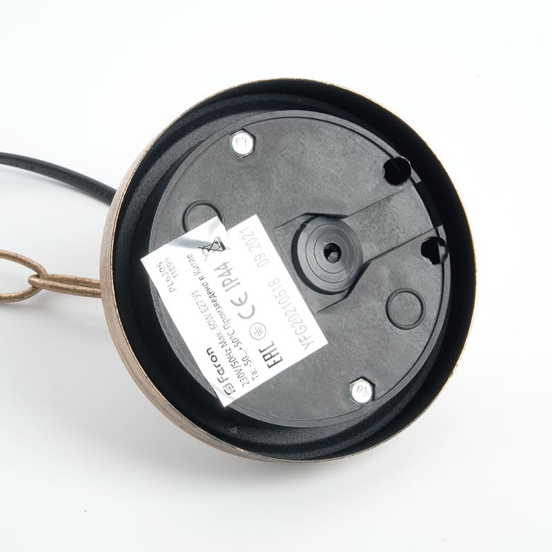 Светильник садово-парковый PL6305 шестигранный на цепочке 60W E27 230V, черное золото | 11899 | Feron — миниатюра 3